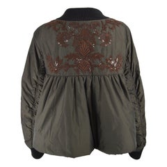 Dries Van Noten Architectural Fan Back Embroidered & Sequinned Bomber Jacket