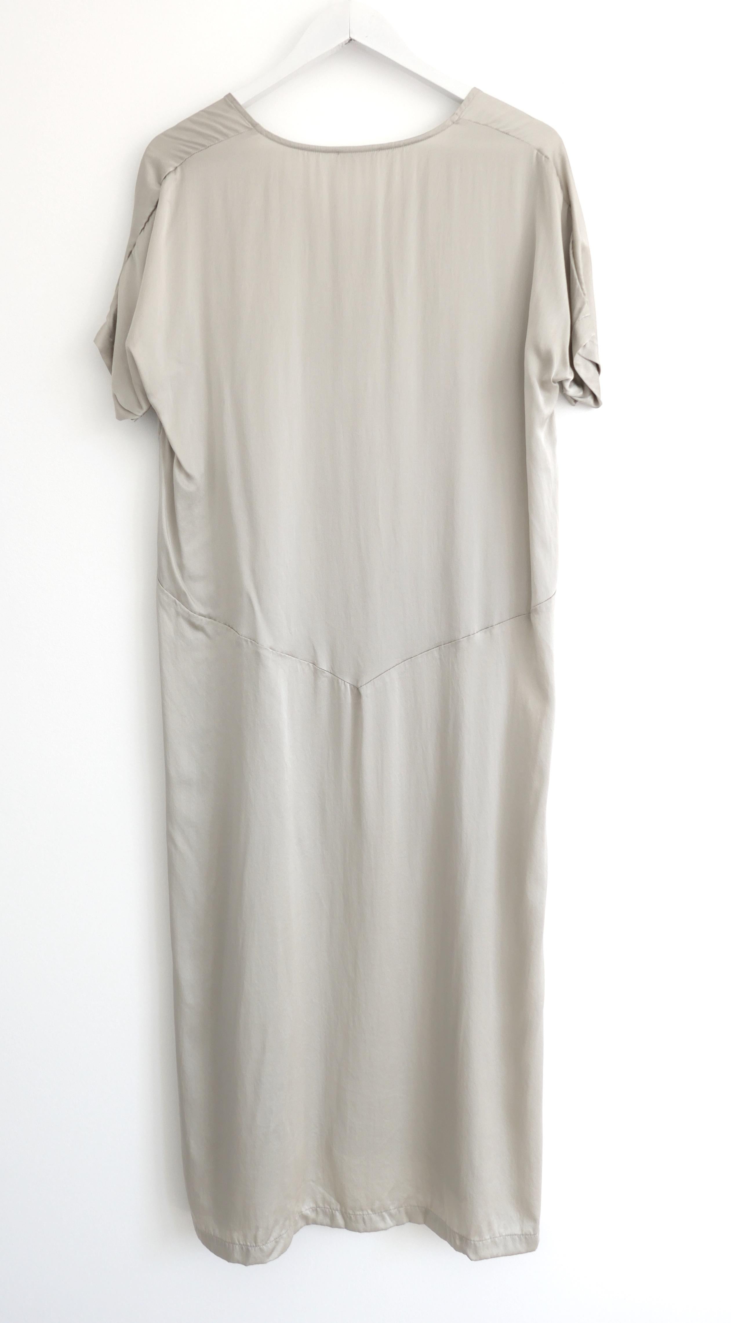 Women's Dries Van Noten Archival Beige Silk Maxi Dress For Sale