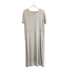 Maxi abito in seta Dries van Noten Archival Beige