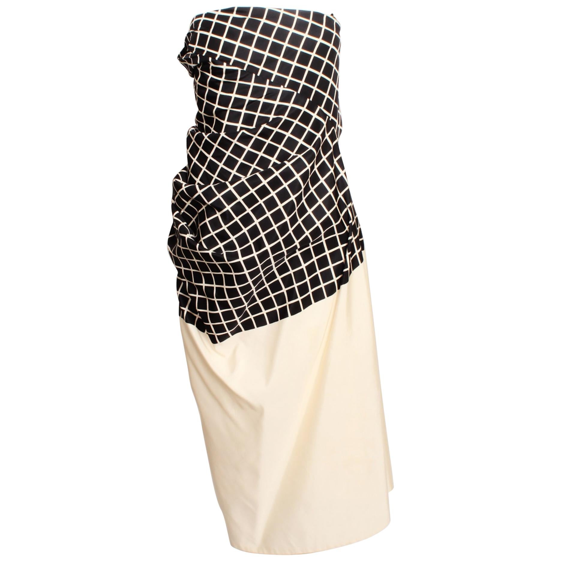 Dries Van Noten Asymmetric Strapless Dress For Sale