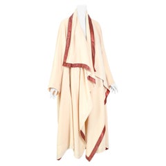 Dries van Noten attributed vintage 1990s long sleeve maxi oversized draped coat