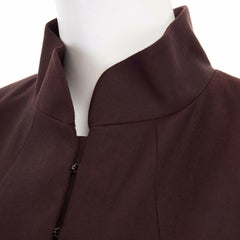 DRIES VAN NOTEN AW15 brown wool cotton princess sleeves chinese mao jacket FR40