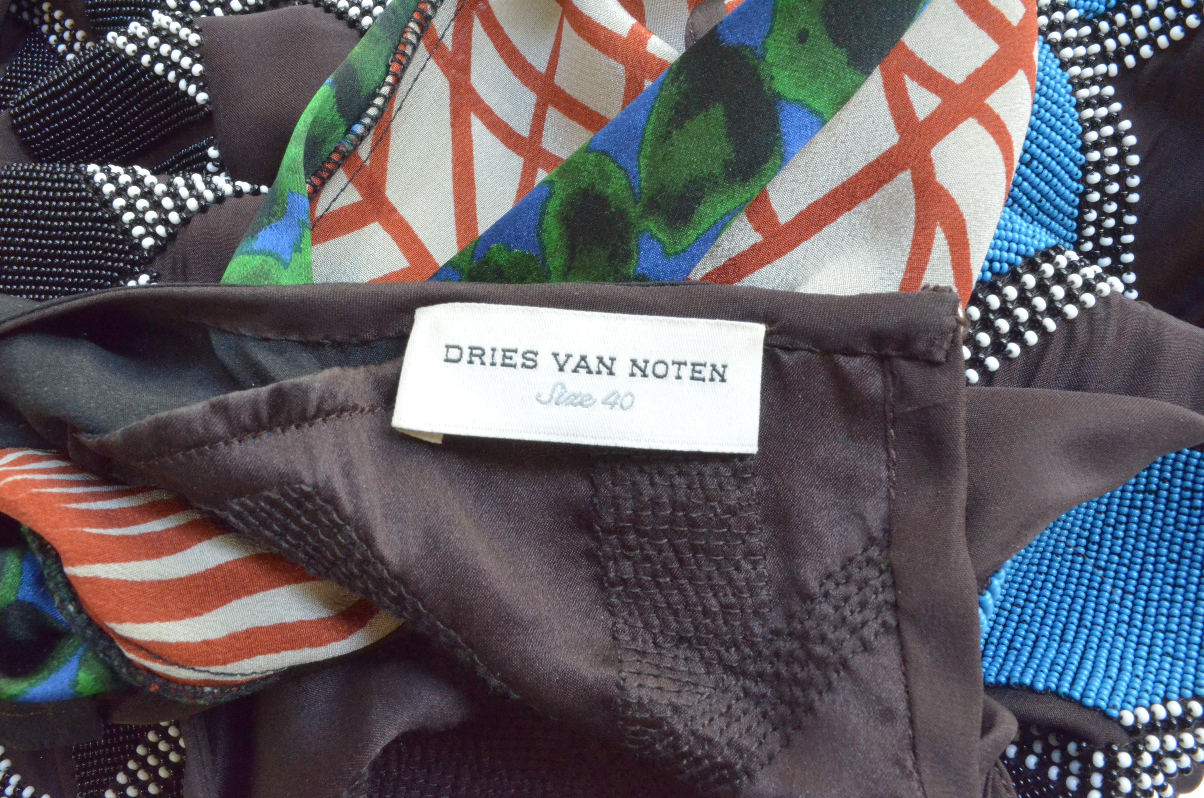 Dries Van Noten Bead-Embellished Printed Blouse 2