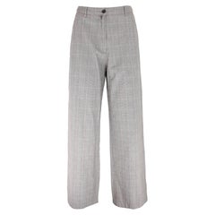 Used Dries Van Noten Beige Black Cotton Check Palazzo Trousers