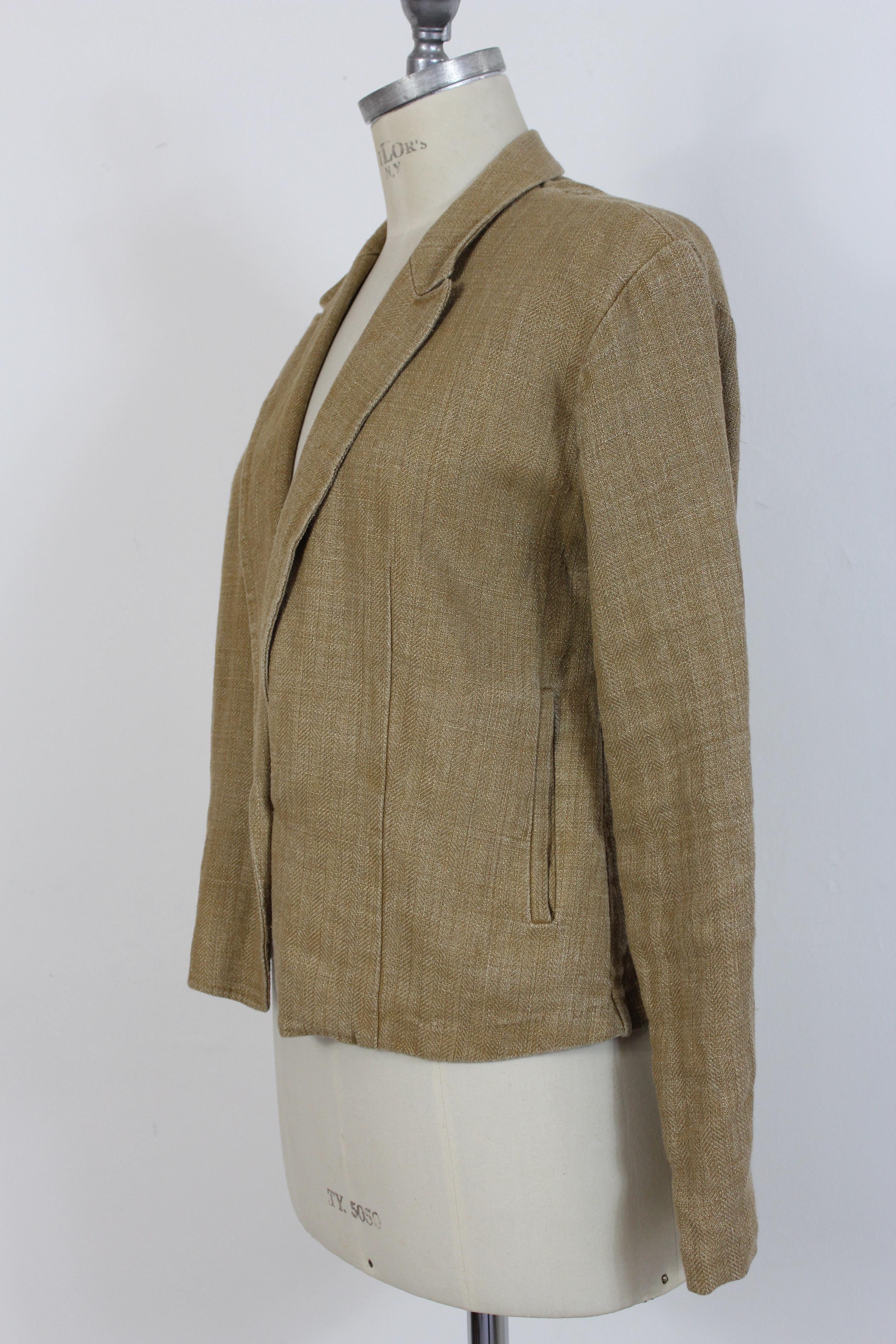 Women's Dries Van Noten Beige Linen Casual Jacket