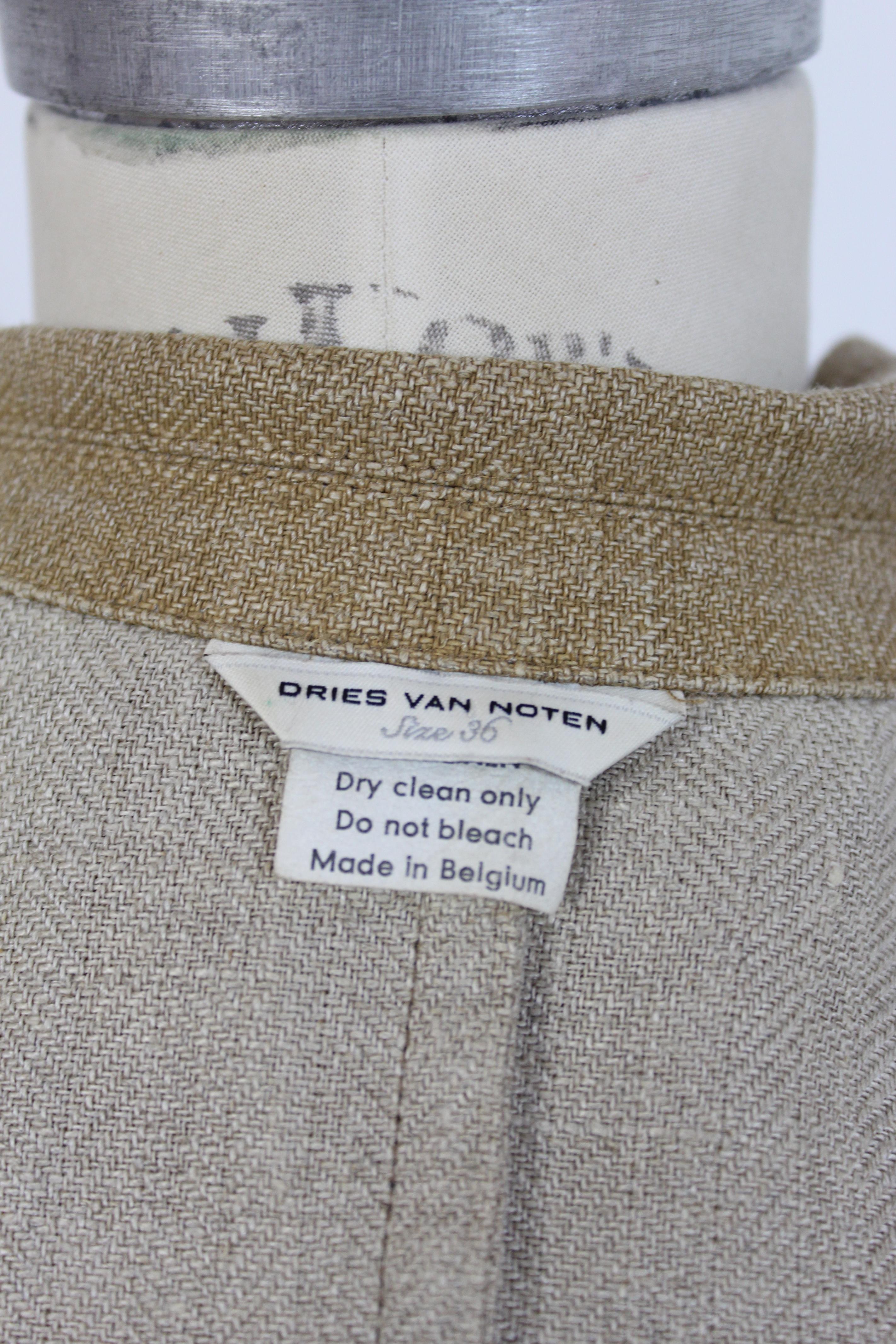 Dries Van Noten Beige Linen Casual Jacket 2