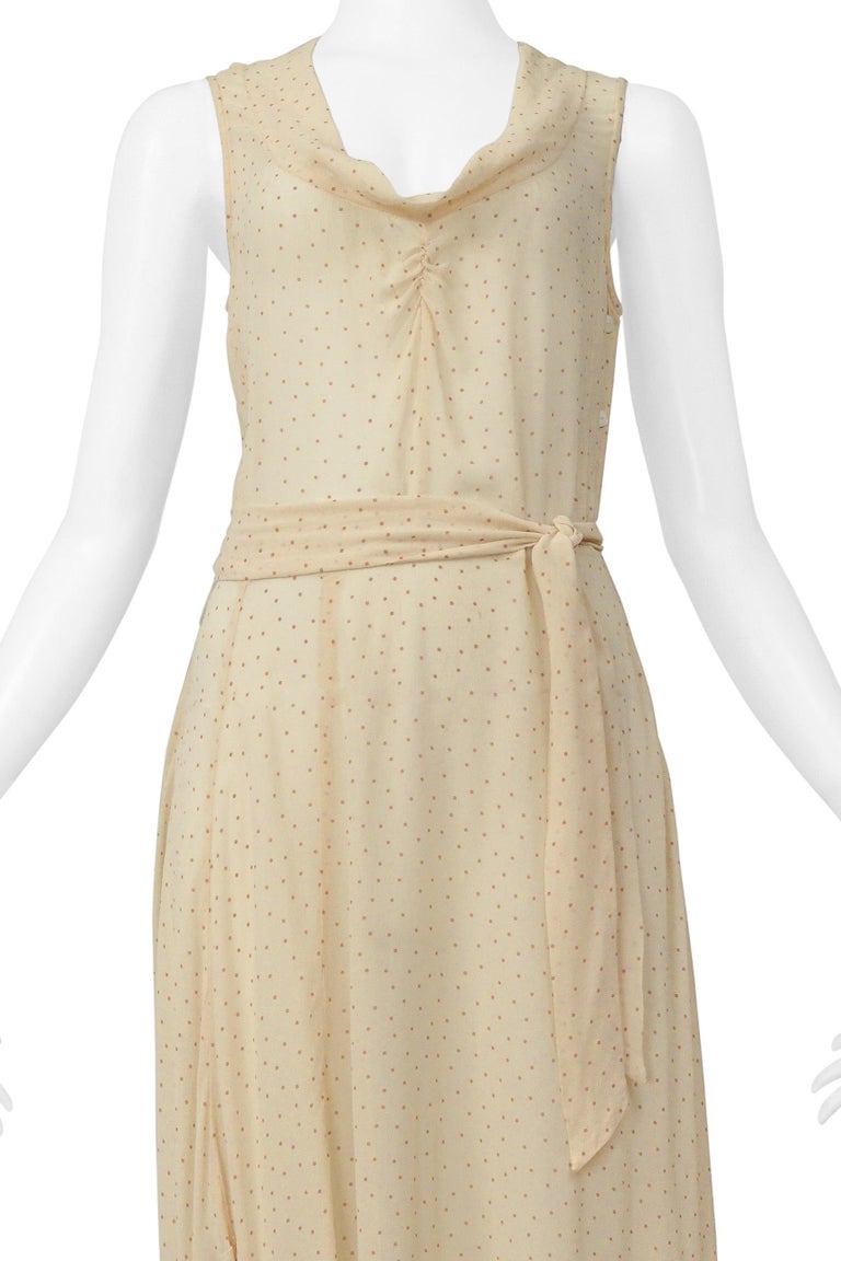 Dries Van Noten Beige and Orange Chiffon Polka Dot Maxi Dress 2003 at  1stDibs