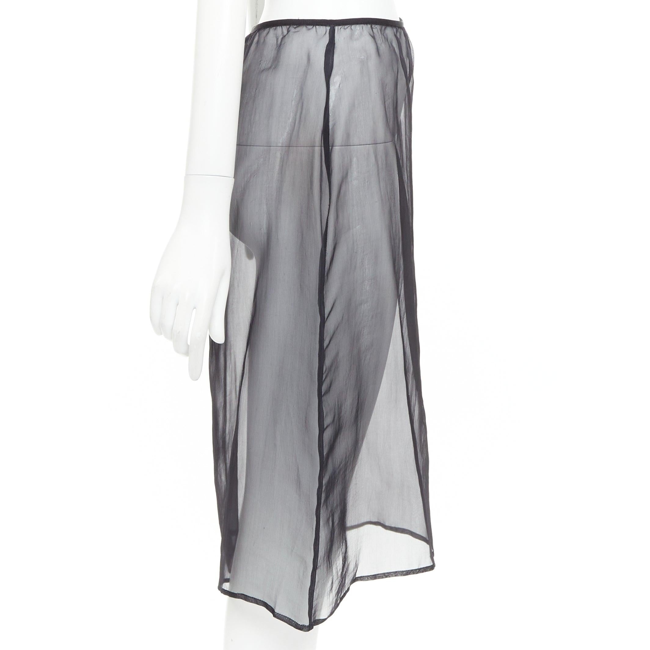 Nero DRIES VAN NOTEN gonna al ginocchio a vita alta in seta 100% nera FR36 S in vendita