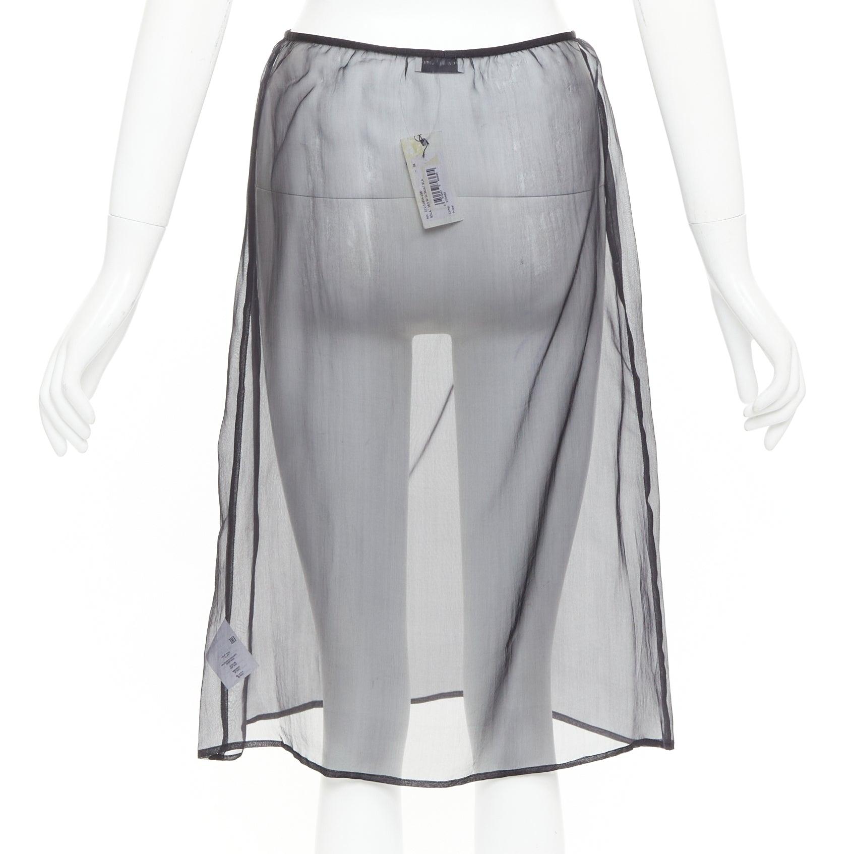 DRIES VAN NOTEN gonna al ginocchio a vita alta in seta 100% nera FR36 S In condizioni buone in vendita a Hong Kong, NT