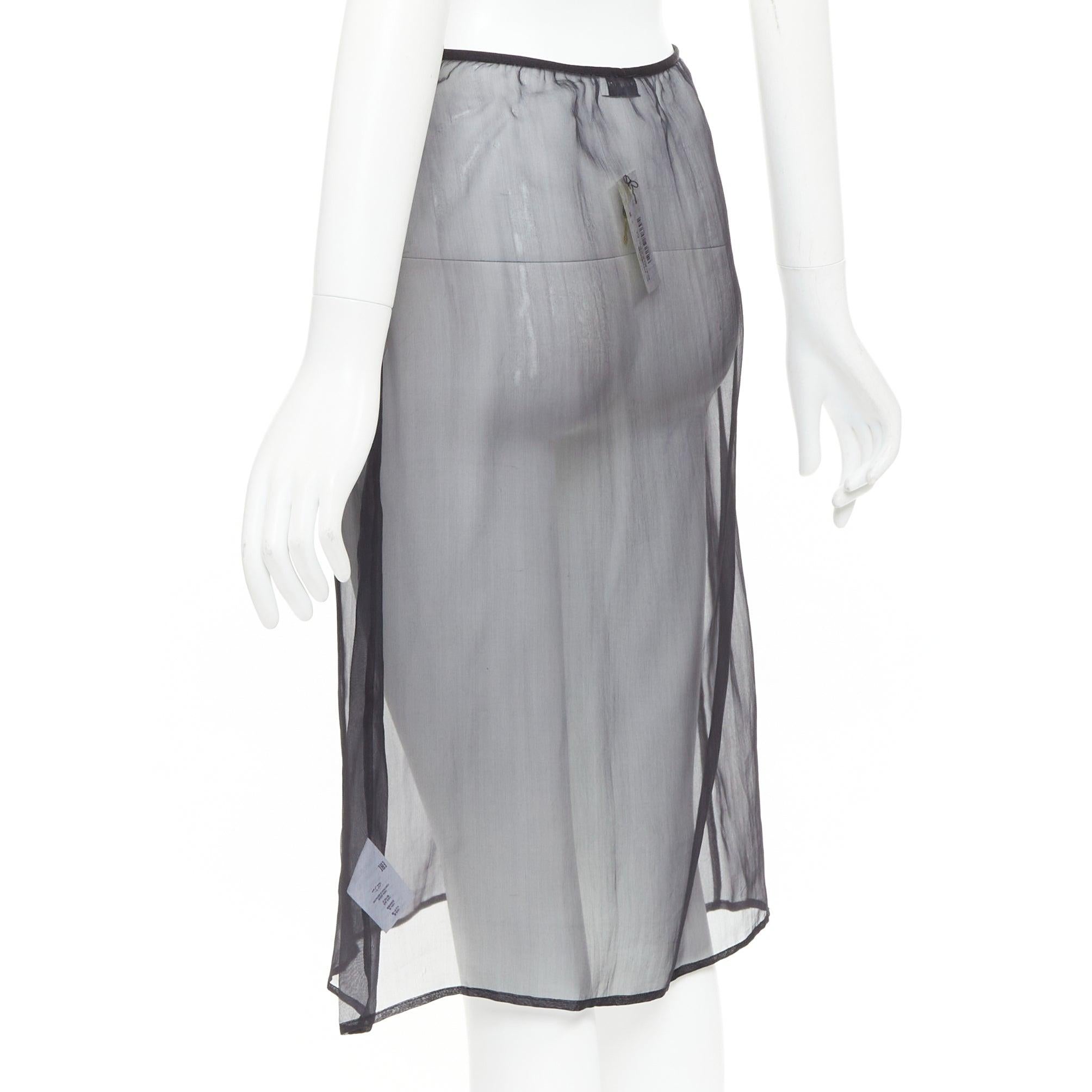 Donna DRIES VAN NOTEN gonna al ginocchio a vita alta in seta 100% nera FR36 S in vendita