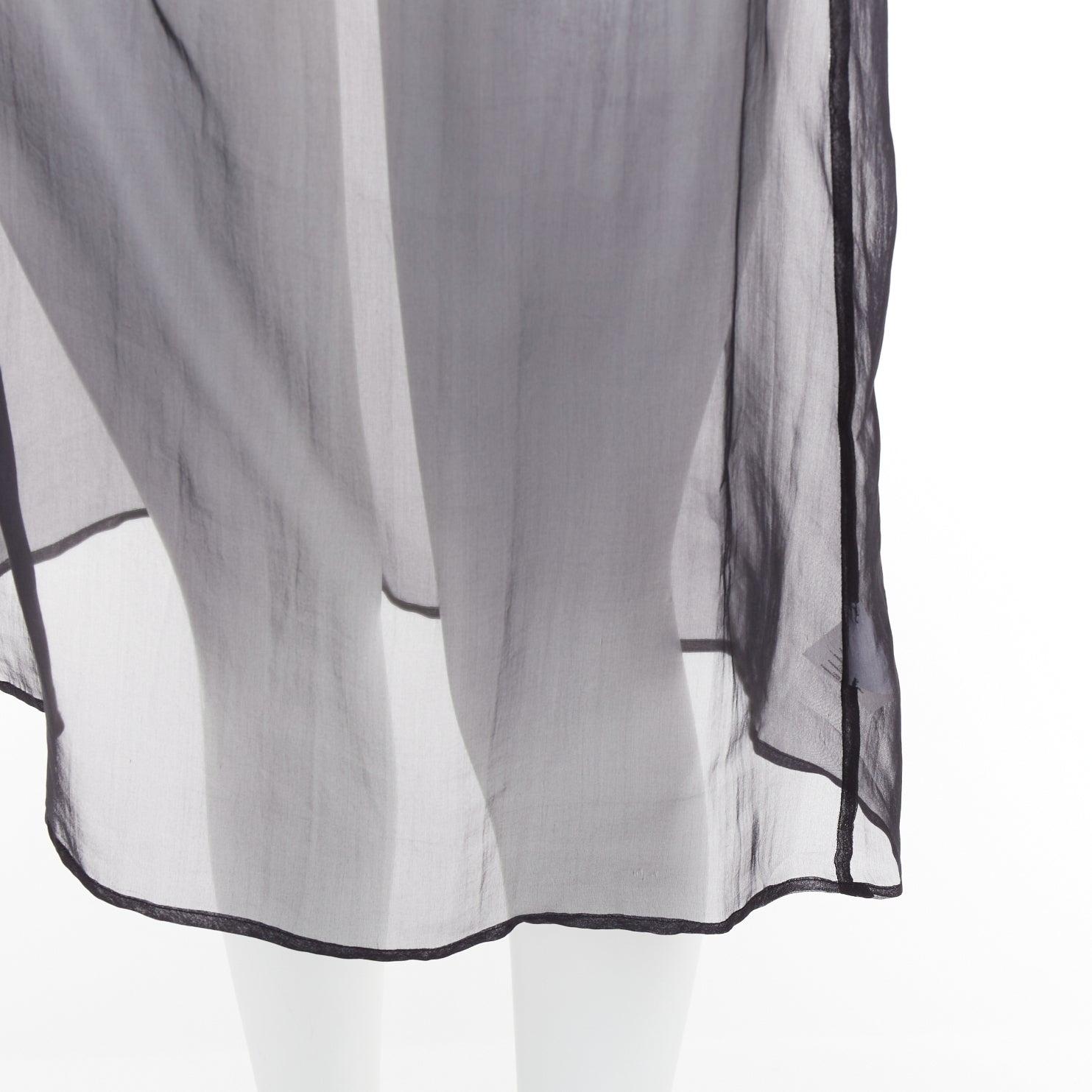 DRIES VAN NOTEN gonna al ginocchio a vita alta in seta 100% nera FR36 S in vendita 2