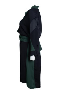 Dries van Noten, black and green wrap dress