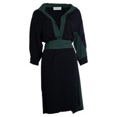 Dries van Noten, black and green wrap dress