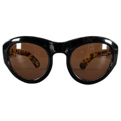 DRIES VAN NOTEN Occhiali da sole in acetato tartarugato nero beige