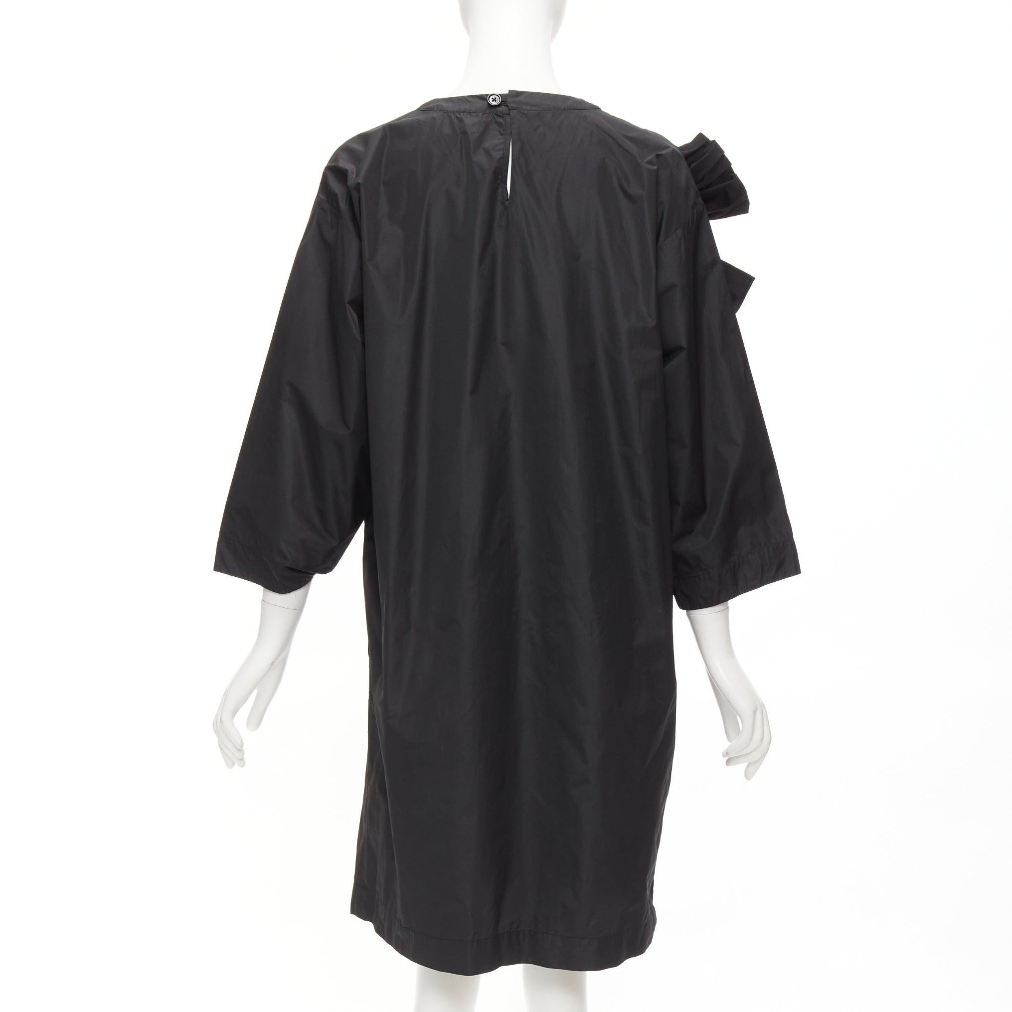 Women's DRIES VAN NOTEN black bow detail chest panelled keyhole tent dress FR36 S For Sale