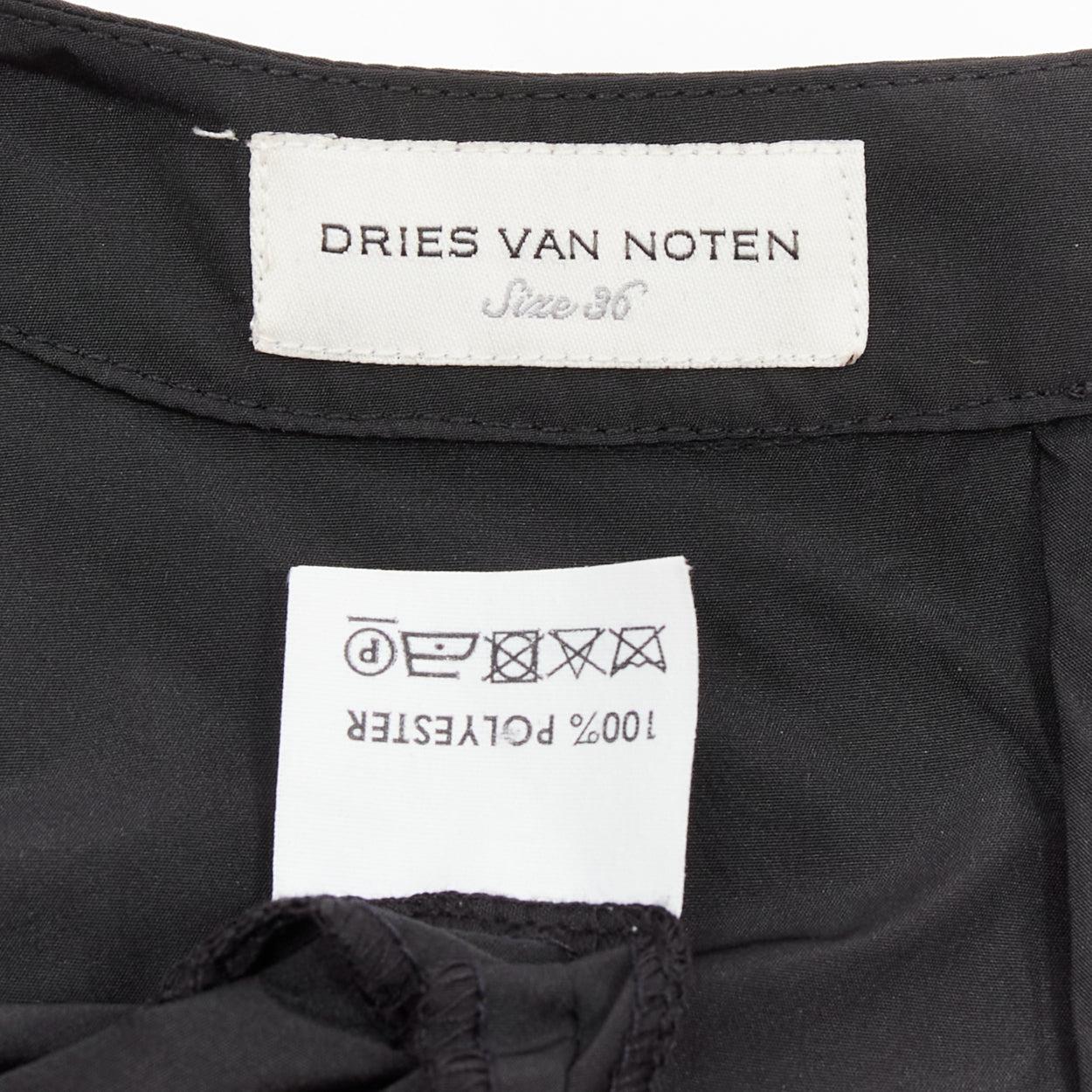 DRIES VAN NOTEN black bow detail chest panelled keyhole tent dress FR36 S For Sale 4