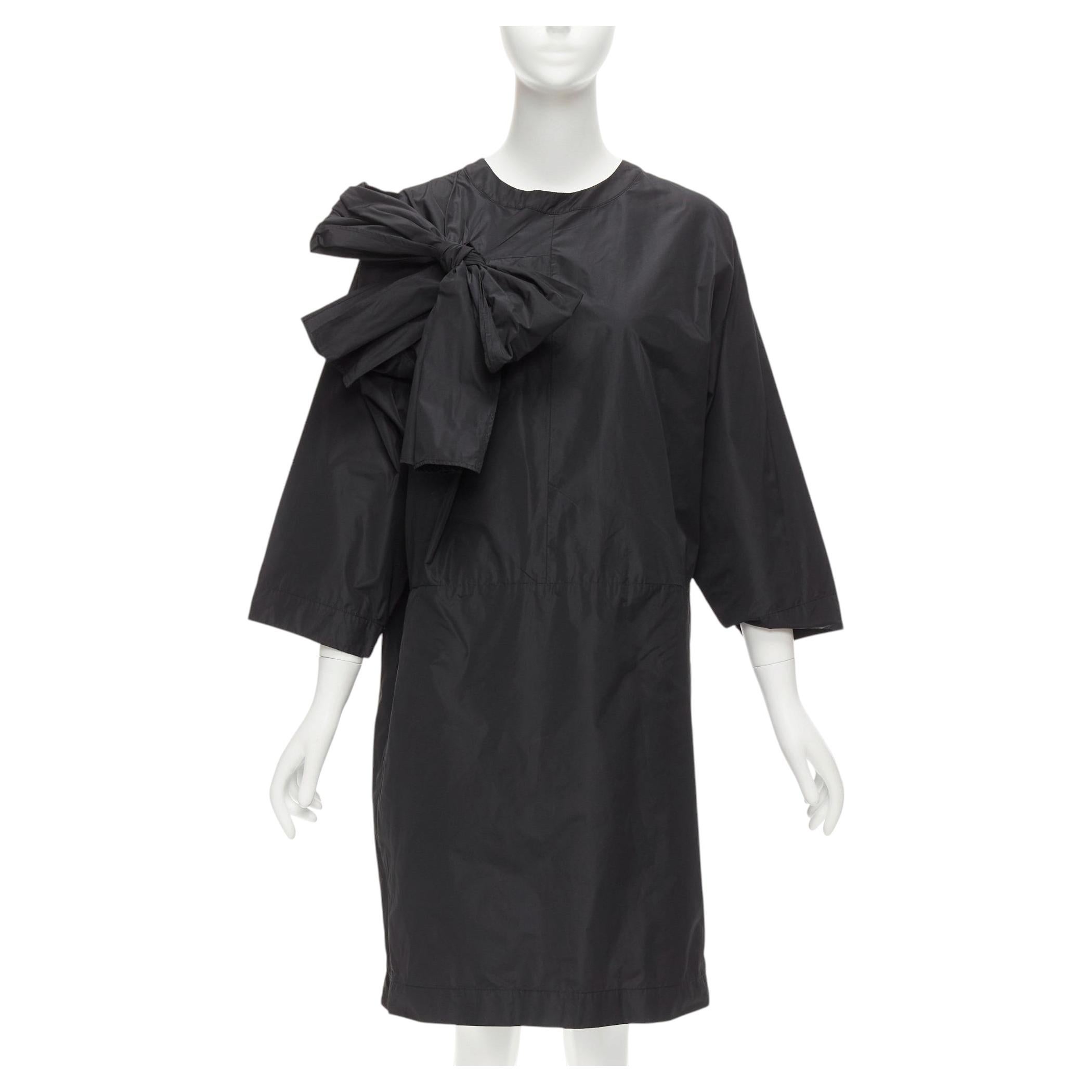 Robe de tente noire à panneaux de coffre et trou de serrure DRIES VAN NOTEN FR36 S