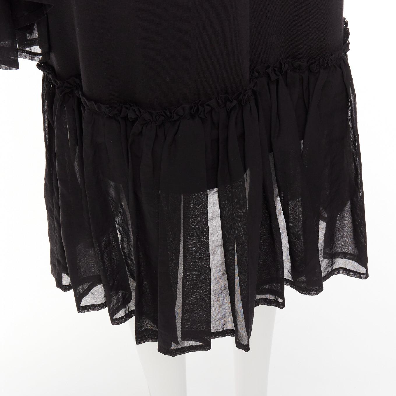 DRIES VAN NOTEN black cotton asymmetric sleeve ruffle hem sweatshirt dress S
Reference: DYTG/A00040
Brand: Dries Van Noten
Material: Cotton
Color: Black
Pattern: Solid
Closure: Slip On
Extra Details: Asymmetric sleeve with one with ruffles.
Made in: