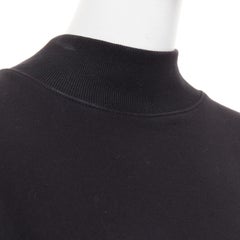 DRIES VAN NOTEN black cotton mock neck dolman short sleeves boxy sweatshirt XS