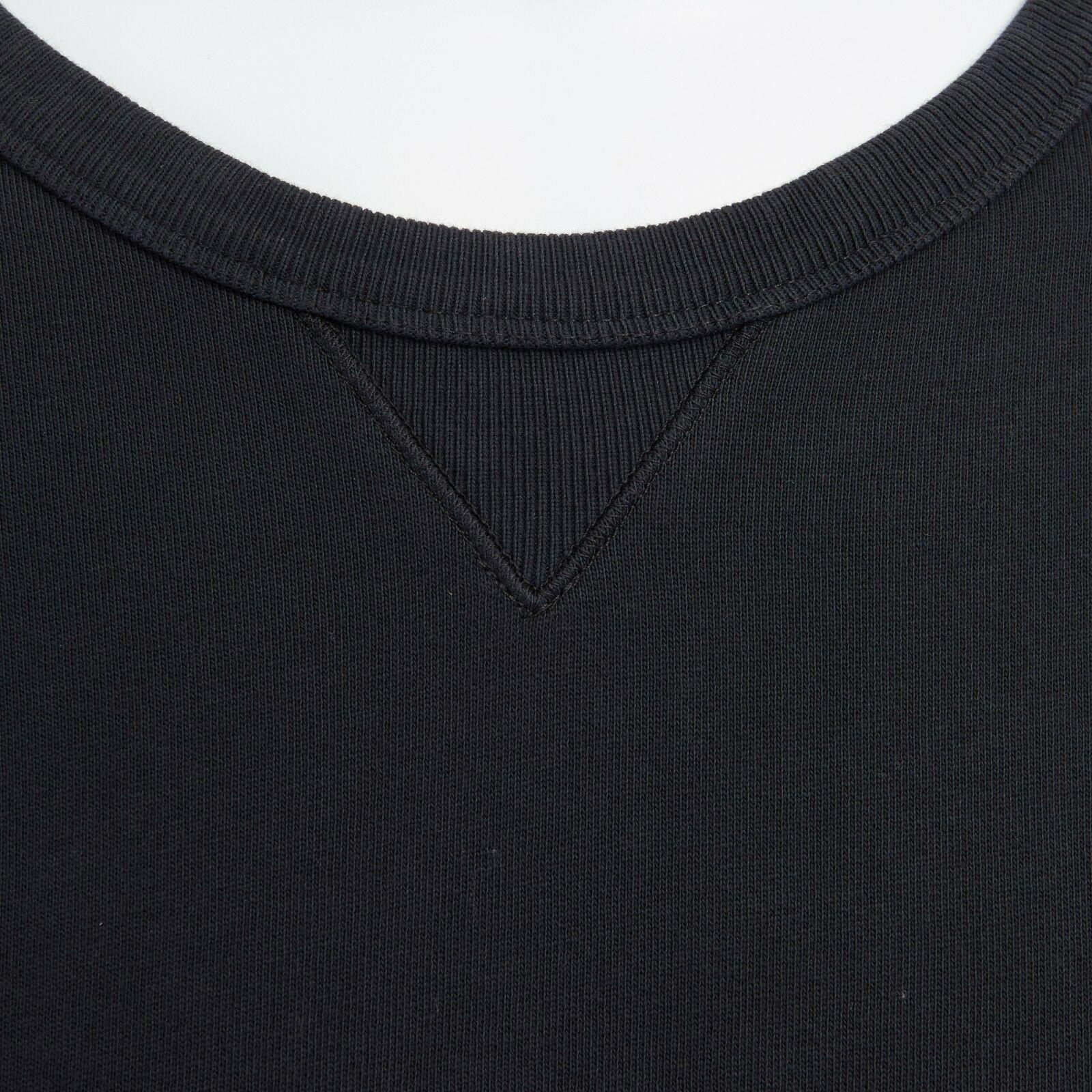 DRIES VAN NOTEN  black cotton zip back quilted lining sweater pullover top L 1