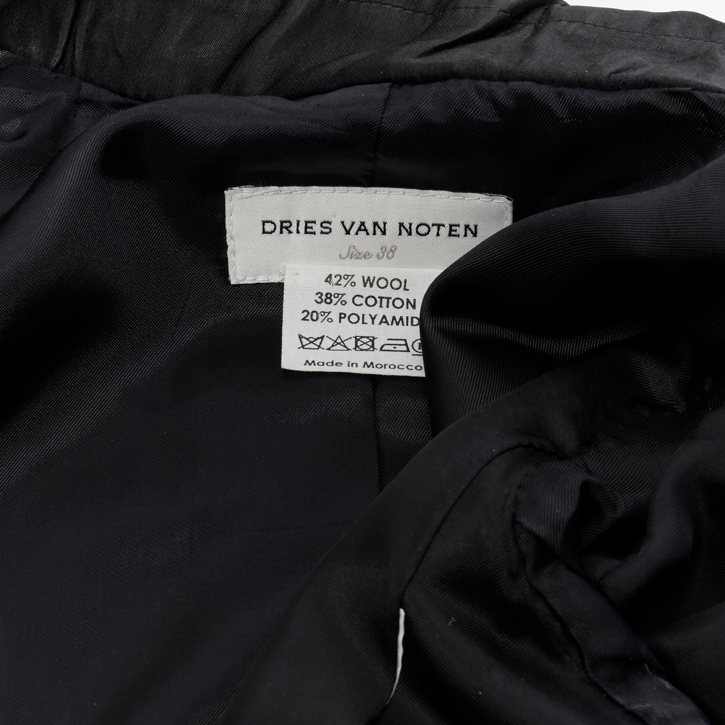 DRIES VAN NOTEN black double notched shawl collar blazer jacket FR38 S 6