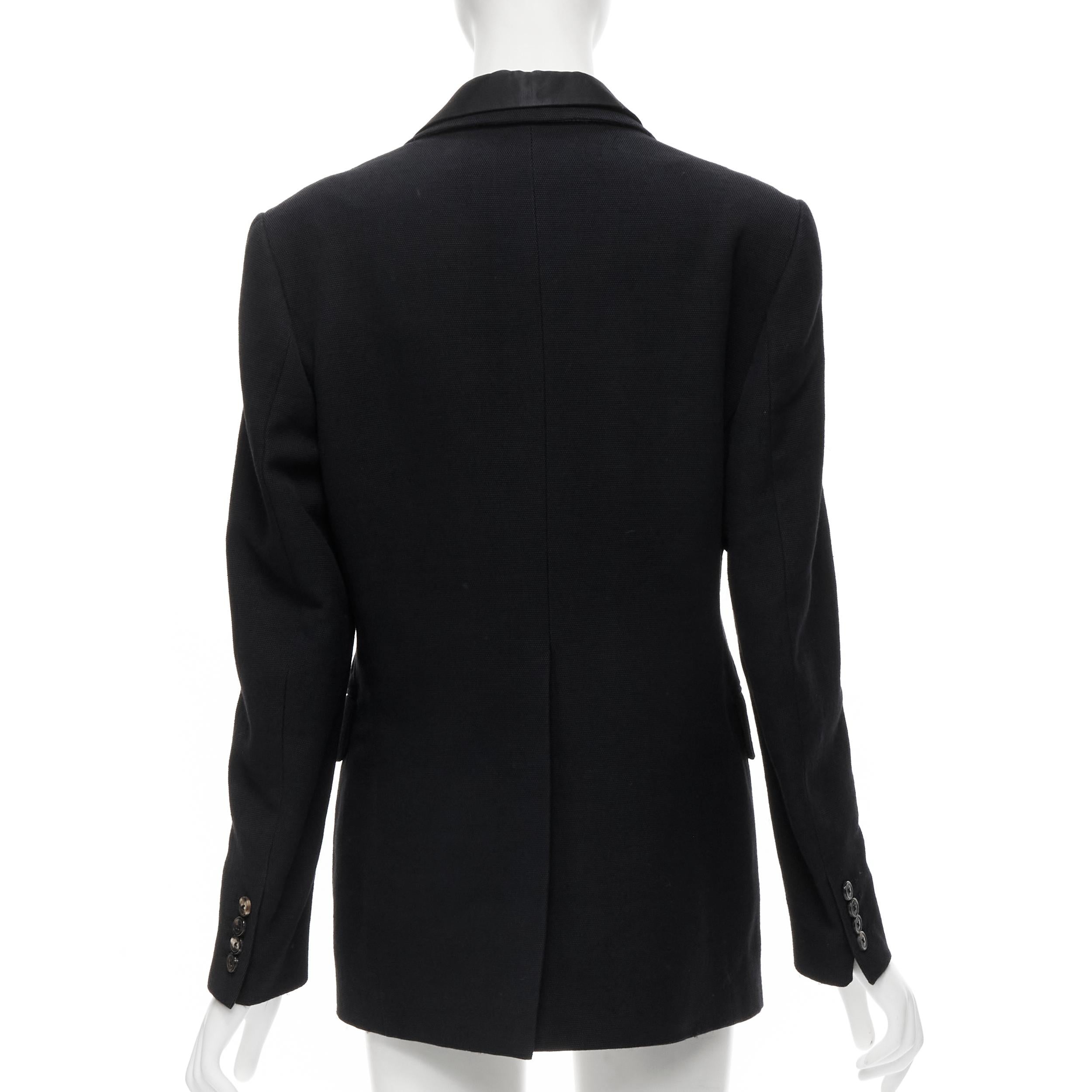 DRIES VAN NOTEN black double notched shawl collar blazer jacket FR38 S In Good Condition In Hong Kong, NT