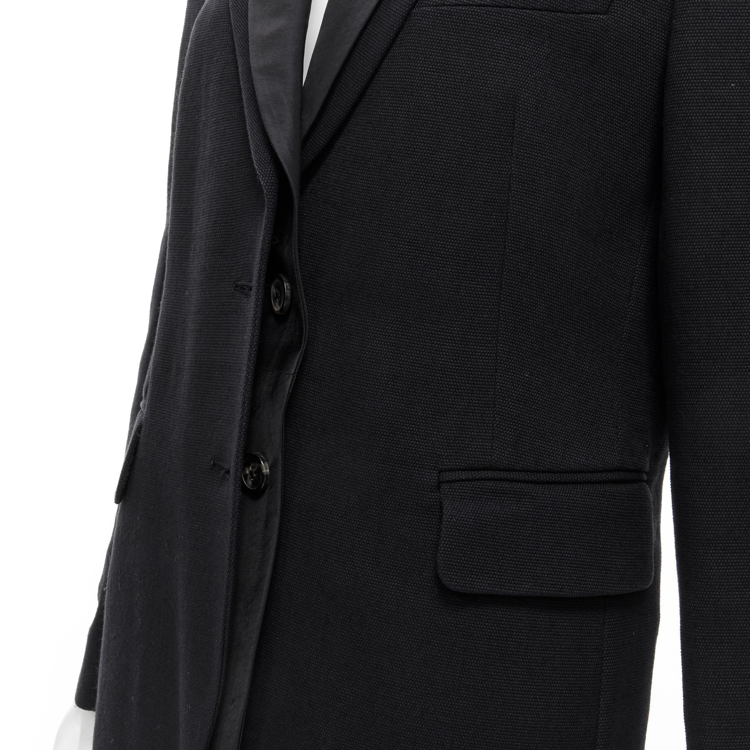 DRIES VAN NOTEN black double notched shawl collar blazer jacket FR38 S 1