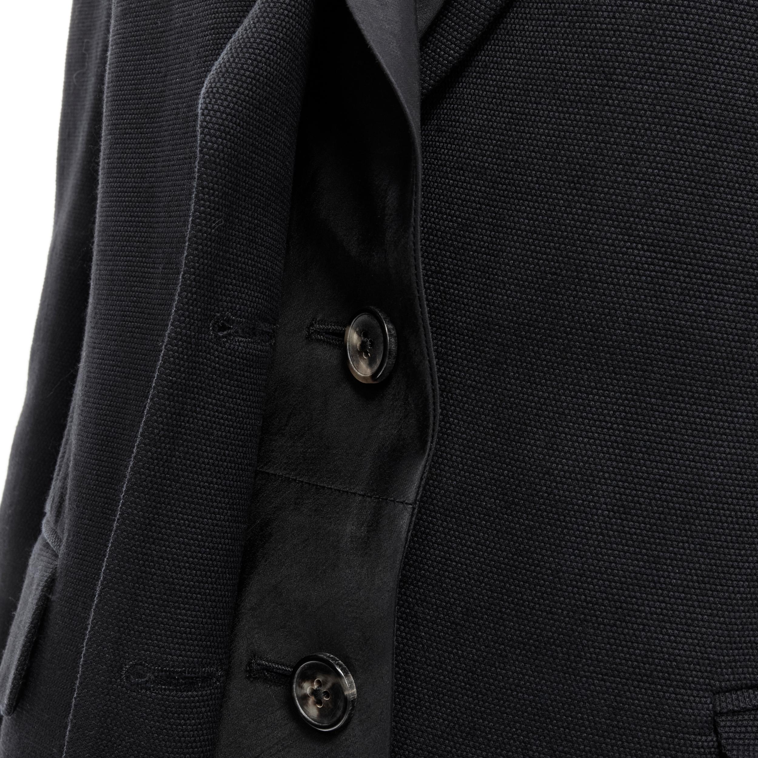 DRIES VAN NOTEN black double notched shawl collar blazer jacket FR38 S 2