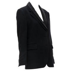 DRIES VAN NOTEN black double notched shawl collar blazer jacket FR38 S