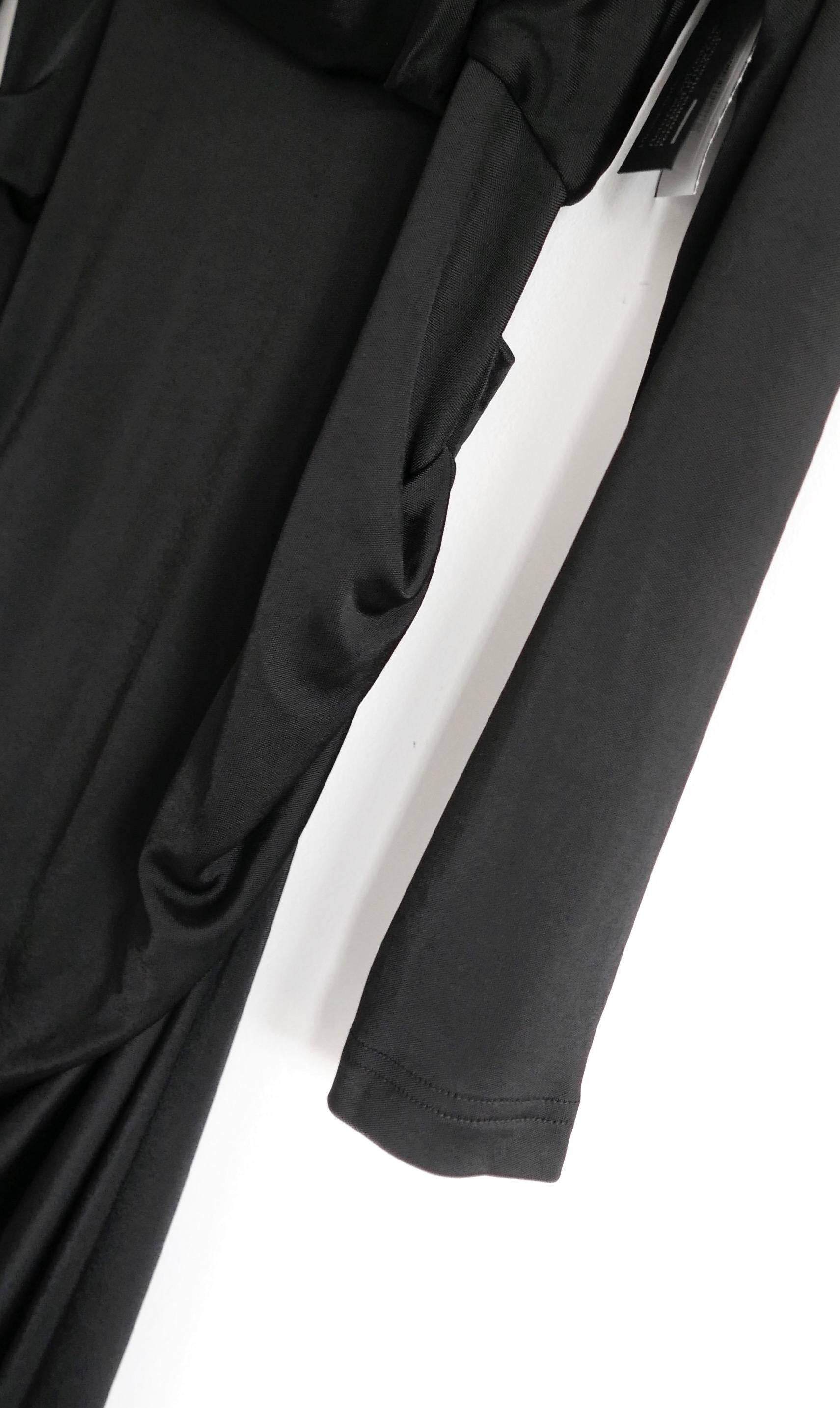 Black Dries Van Noten black draped jersey dress For Sale