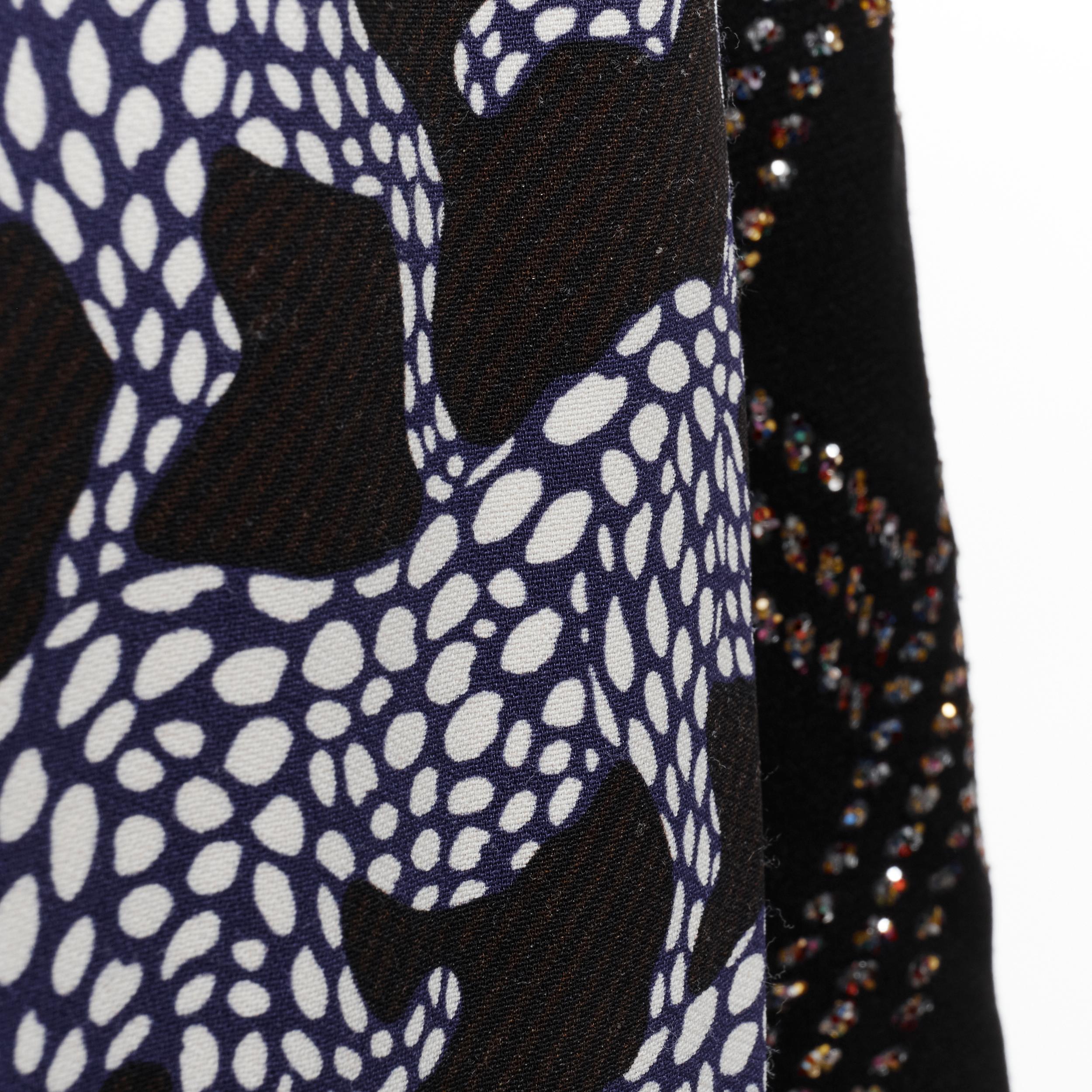 DRIES VAN NOTEN black glitter grid jacquard print illusion layered dress FR36 XS 5