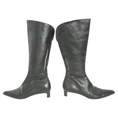 DRIES VAN NOTEN Black Leather Boots Size EU 39