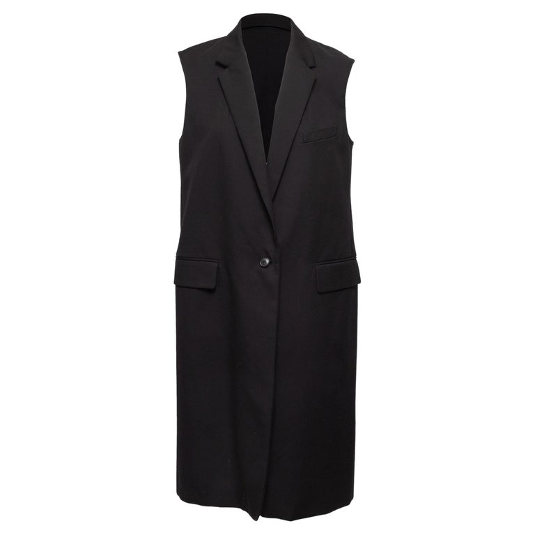 Dries Van Noten Black Longline WoolBlend Vest For Sale at 1stDibs