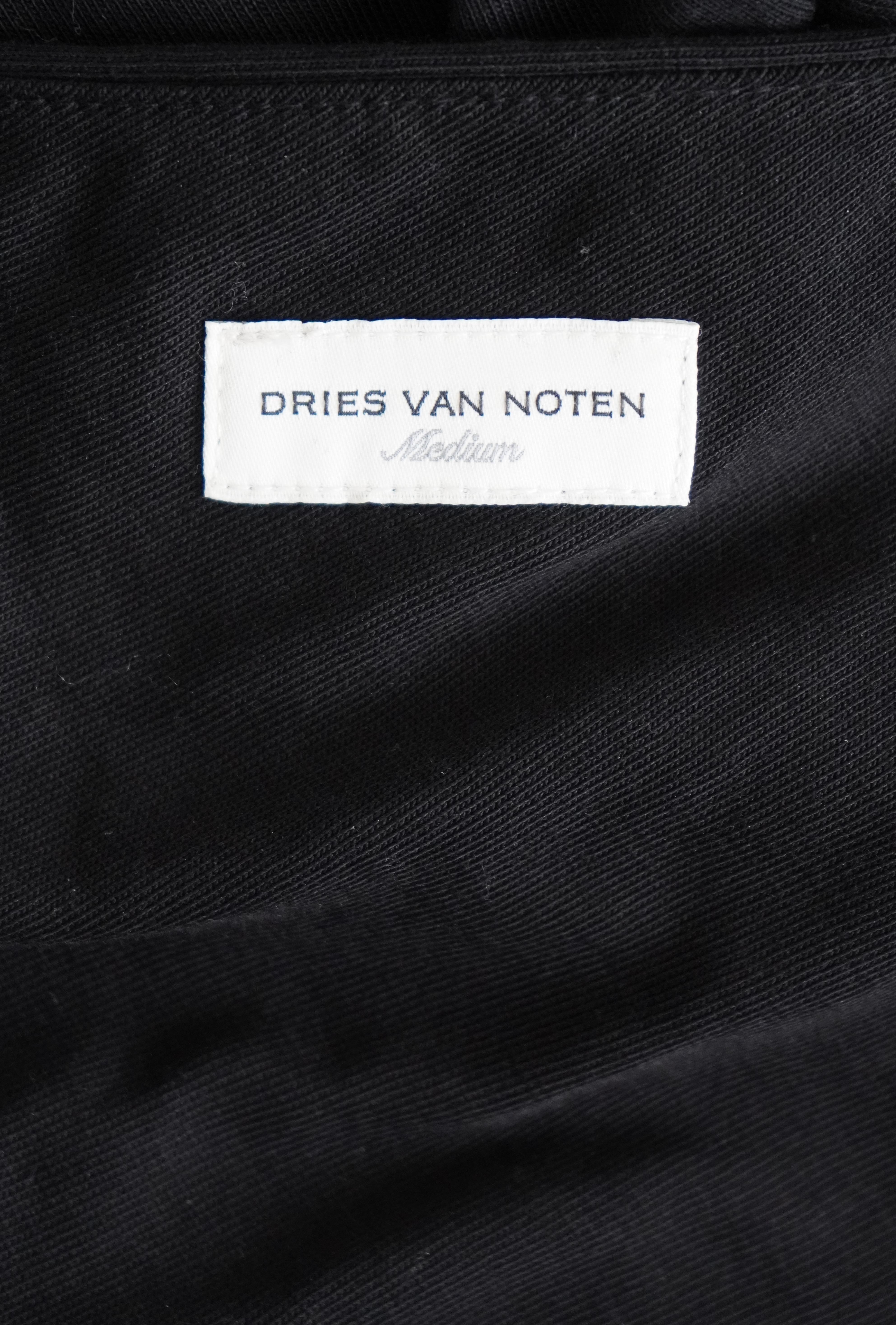 Dries Van Noten Black Midi Deep V Dress For Sale 5