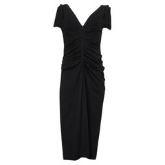 Dries Van Noten Black Midi Deep V Dress