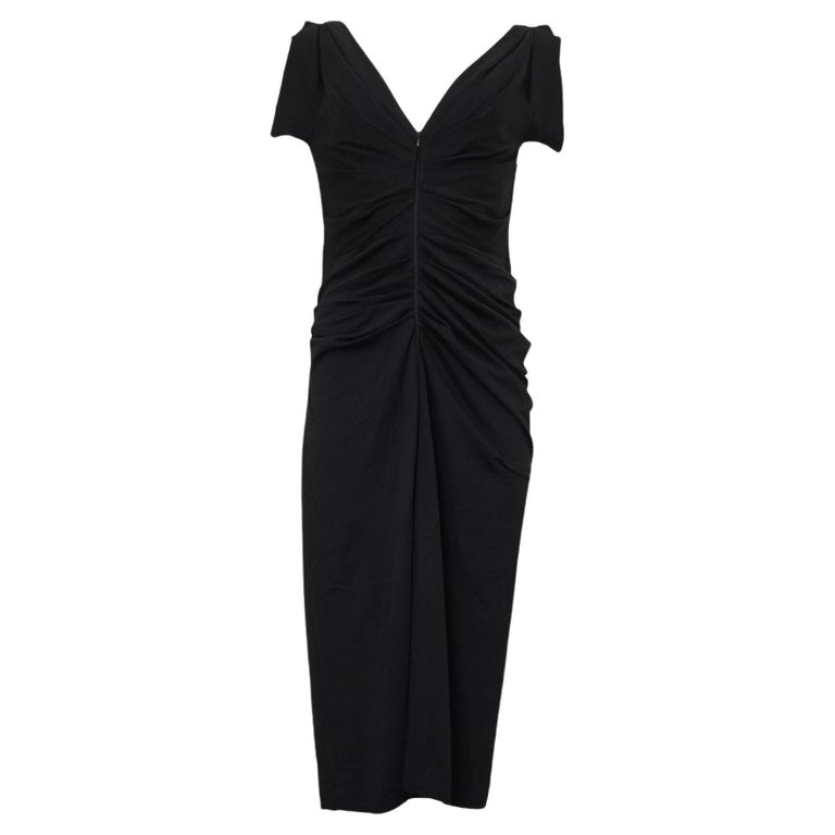 knee length dresses for ladies Elena Dress Black