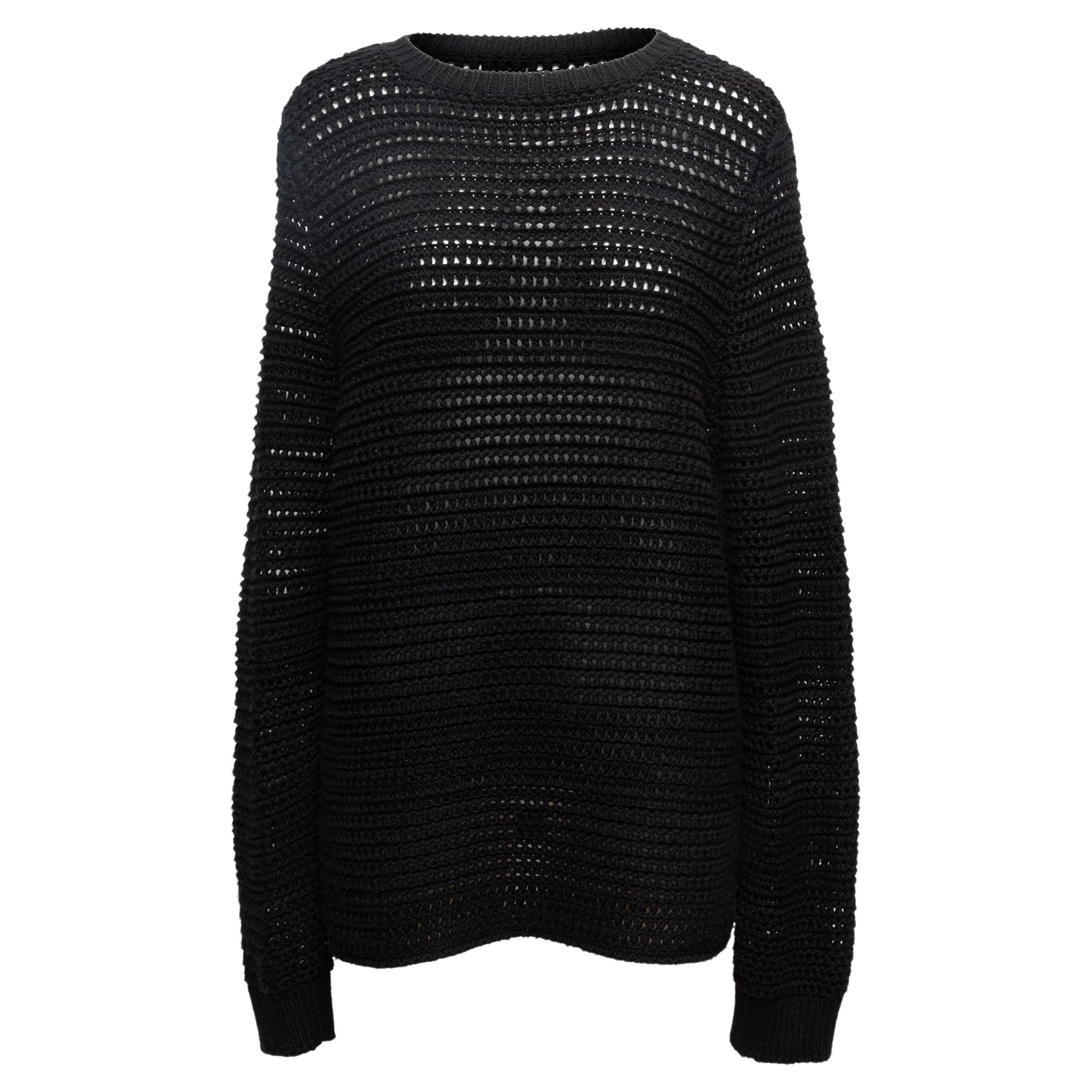 Black Open Knit Sweater - 63 For Sale on 1stDibs