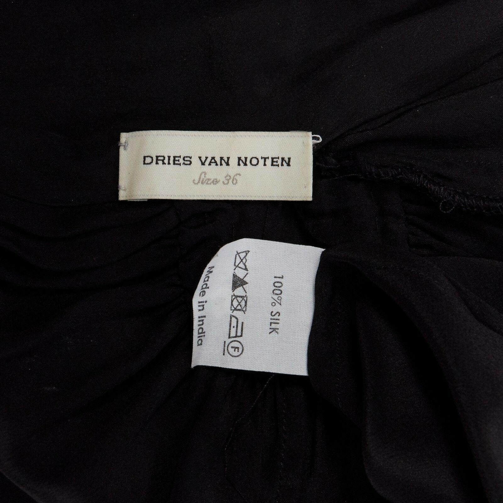 DRIES VAN NOTEN black oriental beaded embroidered silk dress FR36 US4 UK8 IT40 S 6