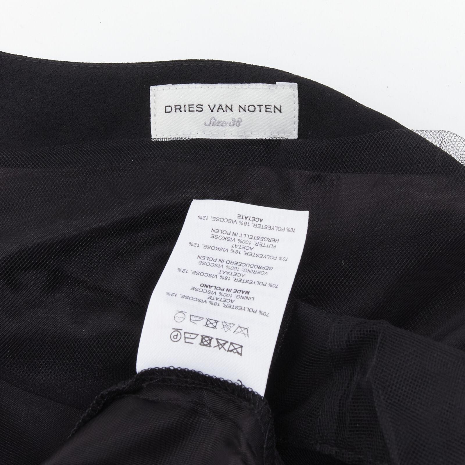 DRIES VAN NOTEN black oversized sheer organza layered camisole top FR38 M 7