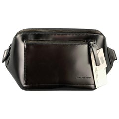 DRIES VAN NOTEN Black Patent Leather Fanny Pack