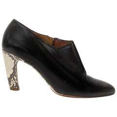 Dries Van Noten Black Python Ankle Boots - size 37