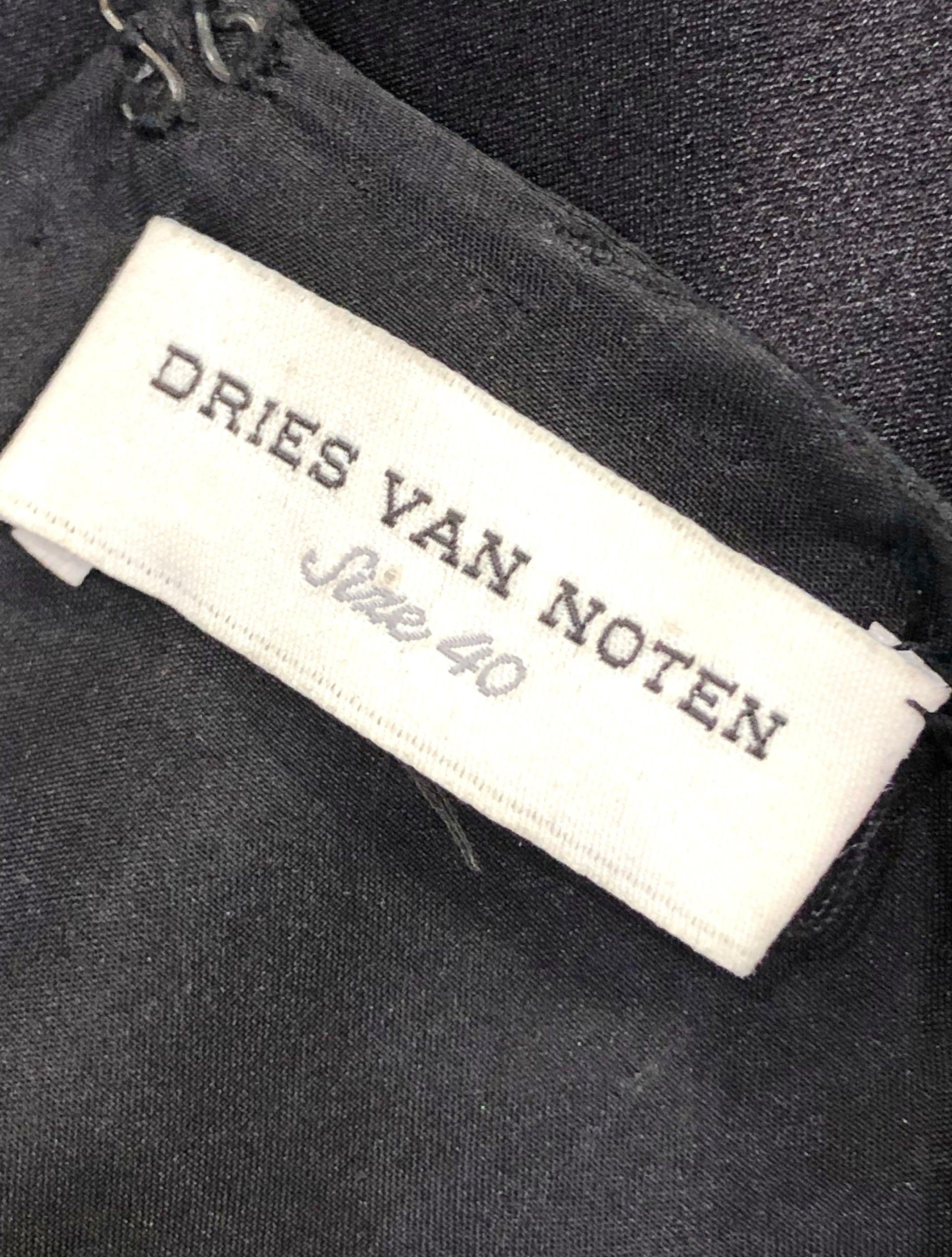 Women's Dries Van Noten Black Silk Beaded Cocktail Dress, 2000s For Sale