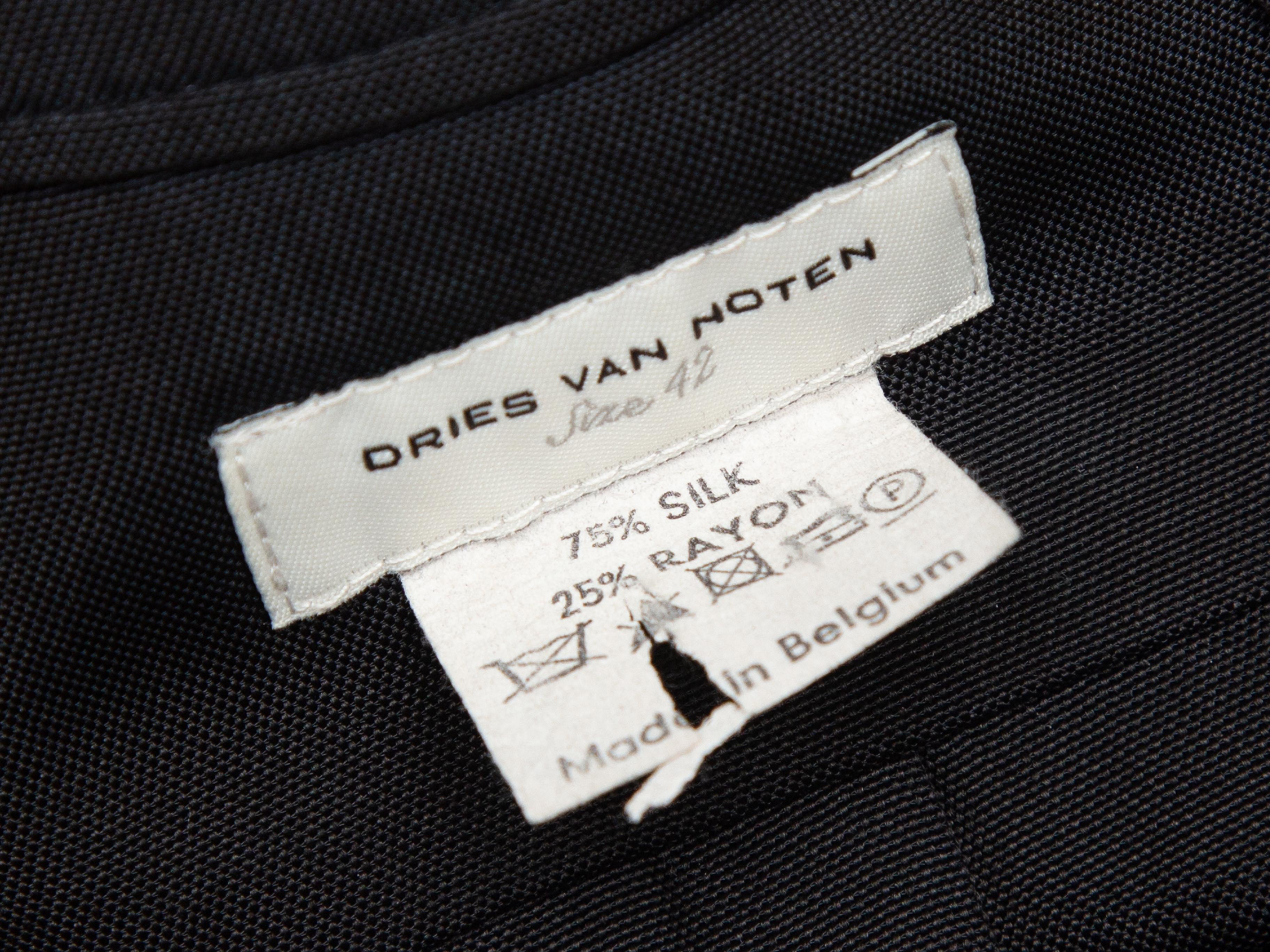 Dries Van Noten Black Silk-Blend Belted Skirt In Good Condition In New York, NY