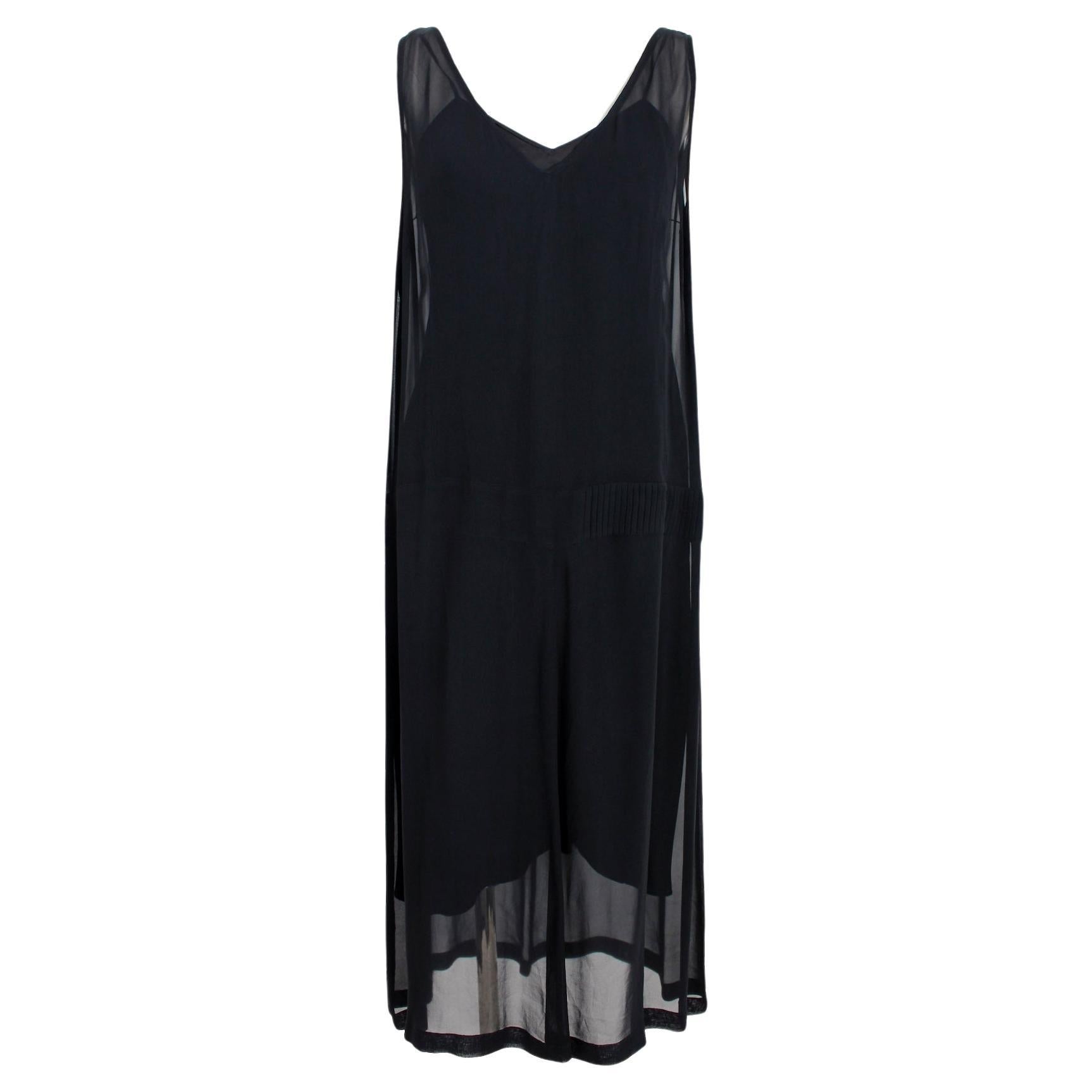 Dries Van Noten Black Silk Evening Dress