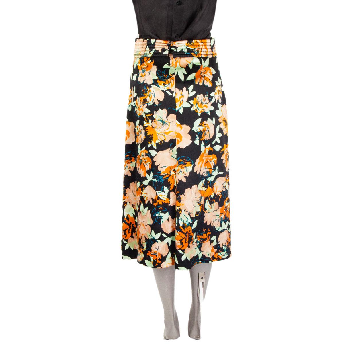 silk floral skirt