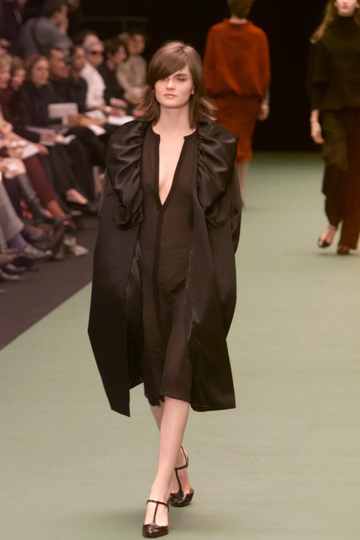 Dries Van Noten - Cappotto in lana e seta Autunno 2000 - Passerella in vendita 5