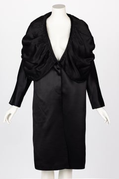 Dries Van Noten Black Silk Wool Coat Fall 2000 Runway
