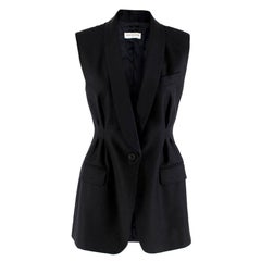 Dries Van Noten Black Sleeveless Tailored Jacket XS US4