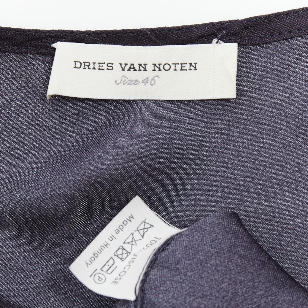 DRIES VAN NOTEN black viscose gothic R print viscose tank top IT46 S For Sale 3