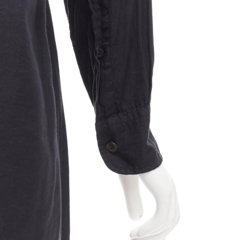 DRIES VAN NOTEN chemise à poches cargo en coton lavé noir, boutonnée sur le devant FR36 XS en vente 5